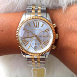  Shop Authentic Michael Kors Lexington Silver Dial Two Tone Steel Strap Watch for Women - MK5955 - Luxxuri