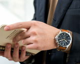  Shop Authentic Fossil Forrester Chronograph Blue Dial Brown Leather Strap Watch for Men -  S5607 - Luxxuri