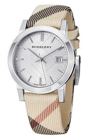  Shop Authentic Burberry The City White Dial Beige Leather Strap Watch for Women - BU9132 - Luxxuri