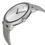  Shop Authentic Movado Bold Silver Dial Silver Mesh Bracelet Watch For Men - 3600260 - Luxxuri