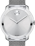  Shop Authentic Movado Bold Silver Dial Silver Mesh Bracelet Watch For Men - 3600260 - Luxxuri
