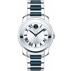  Shop Authentic Movado Bold Silver Dial Two Tone Steel Strap Watch For Women - 3600354 - Luxxuri
