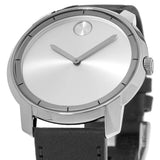  Shop Authentic Movado Bold Silver Dial Black Leather Strap Watch For Men - 3600468 - Luxxuri