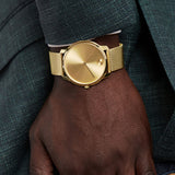  Shop Authentic Movado Bold Gold Dial Gold Mesh Bracelet Watch For Men - 3600373 - Luxxuri
