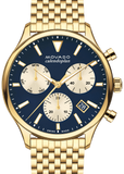  Shop Authentic Movado Heritage Calendoplan Blue Dial Gold Steel Strap Watch for Men - 3650015 - Luxxuri