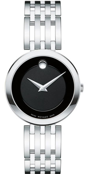  Shop Authentic Movado Esperanza 28mm Black Dial Silver Steel Strap Watch For Women - 0607051 - Luxxuri