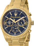  Shop Authentic Maserati Competizione Chronograph Blue Dial Gold Steel Strap Watch For Men - R8853100026 - Luxxuri