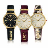  Shop Authentic Versace V Circulus Quartz Black Dial Black Leather Strap Watch for Women - VBP12017 - Luxxuri
