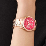  Shop Authentic Michael Kors Runway Chronograph Pink Dial Rose Gold Steel Strap Watch For Women - MK7352 - Luxxuri