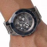  Shop Authentic Marc Jacobs Rock Chronograph Silver Dial Silver Steel Strap Watch for Men - MBM5028 - Luxxuri