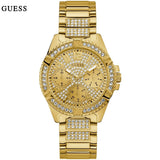  Shop Authentic Guess Frontier Diamonds Gold Dial Gold Steel Strap Watch For Women - W1156L2 - Luxxuri