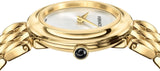  Shop Authentic Versace V-Flare Quartz Silver Dial Gold Steel Strap Watch for Women - VEBN00718 - Luxxuri