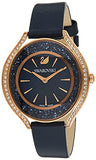  Shop Authentic Swarovski Crystalline Aura Blue Dial Blue Leather Strap Watch for Women - 5519447 - Luxxuri