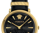  Shop Authentic Versace V Circulus Quartz Black Dial Black Leather Strap Watch for Women - VBP12017 - Luxxuri