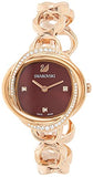  Shop Authentic Swarovski Crystal Flower Red Dial Rose Gold Steel Strap Watch for Women - 5552783 - Luxxuri