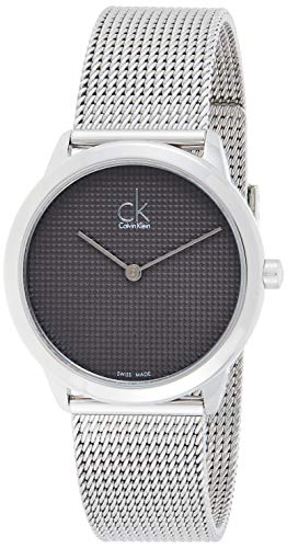  Shop Authentic Calvin Klein Minimal Grey Dial Silver Mesh Bracelet Watch for Women - K3M2212X - Luxxuri