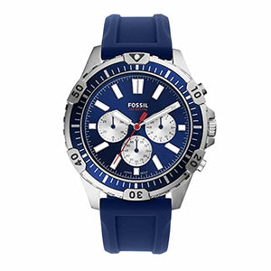  Shop Authentic Fossil Garrett Chronograph Blue Dial Blue Rubber Strap Watch for Men - FS5709 - Luxxuri