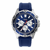  Shop Authentic Fossil Garrett Chronograph Blue Dial Blue Rubber Strap Watch for Men - FS5709 - Luxxuri