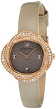  Shop Authentic Swarovski Crystal Flower Grey Dial Grey Leather Strap Watch for for Women - 5552424 - Luxxuri