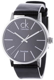  Shop Authentic Calvin Klein Minimal Black Dial Black Leather Strap Watch for Men - K7621107 - Luxxuri