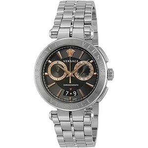  Shop Authentic Versace Aion Chronograph Black Dial Silver Steel Strap Watch For Men - VE1D01019 - Luxxuri