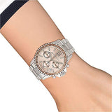  Shop Authentic Michael Kors Everest Chronograph Gold Dial Silver Steel Strap Watch For Women - MK5870 - Luxxuri