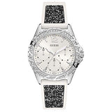  Shop Authentic Guess Swirl Quartz Silver Dial White Silicone Strap Watch for Women - W1096L1 - Luxxuri