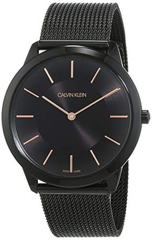  Shop Authentic Calvin Klein Minimal Black Dial Black Mesh Bracelet Watch for Men - K3M21421 - Luxxuri