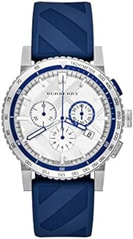  Shop Authentic Burberry City Sport Chronograph White Dial Blue Rubber Strap Watch For Men - BU9808 - Luxxuri