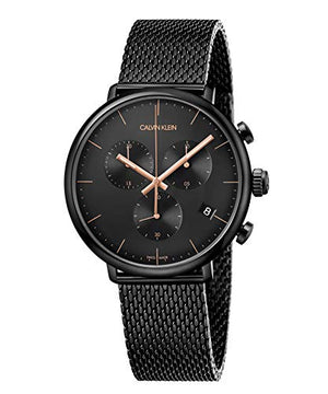  Shop Authentic Calvin Klein High Noon Black Dial Black Mesh Bracelet Watch for Women - K8M27421 - Luxxuri