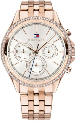  Shop Authentic Tommy Hilfiger Ari Diamonds Silver Dial Rose Gold Steel Strap Watch for Women - 1781978 - Luxxuri