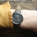  Shop Authentic Fossil Tailor Grey Dial Grey Leather Strap Watch for Women - ES3913 - Luxxuri