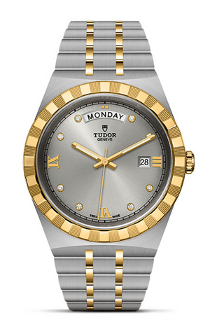  Shop Authentic Tudor Royal Diamonds Automatic Grey Dial Two Tone Steel Strap Watch for Men - M28603-0002 - Luxxuri
