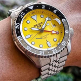  Shop Authentic Seiko 5 Sport SKX GMT US Special Creation Automatic Yellow Dial Silver Steel Strap Watch for Men - SSK017K1 - Luxxuri