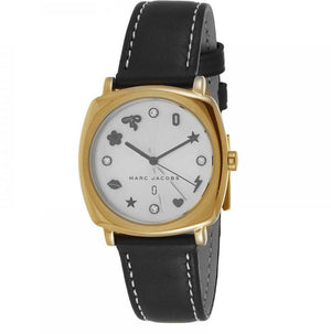  Shop Authentic Marc Jacobs Mandy White Dial Black Leather Strap Watch for Women - MJ1564 - Luxxuri