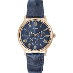  Shop Authentic Guess Analog Blue Dial Blue Leather Strap Watch For Men - W0496G4 - Luxxuri