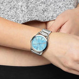  Shop Authentic Michael Kors Hartman Quartz Blue Dial Silver Steel Strap Watch For Women - MK3519 - Luxxuri