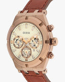  Shop Authentic Guess Analog Multifunction White Dial Brown Leather Strap Watch for Men - GW0262G3 - Luxxuri