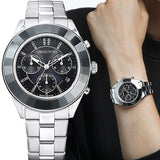  Shop Authentic Swarovski Octea Lux Sport Chronograph Black Dial Silver Steel Strap Watch for Women - 5610520 - Luxxuri