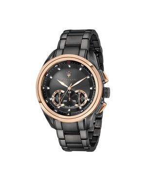 Shop Authentic Maserati Traguardo 45mm Gun Metal Stainless Steel Black Watch For Men - R8873612016 - Luxxuri