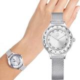  Shop Authentic Swarovski Octea Nova Silver Dial Silver Mesh Strap Watch for Women - 5650039 - Luxxuri