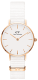 Daniel Wellington Classic Petite Dover White Dial White Nylon Strap Watch For Women - DW00100313