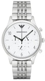  Shop Authentic Emporio Armani Classic Chronograph Silver Dial Silver Steel Strap Watch For Men - AR1879 - Luxxuri