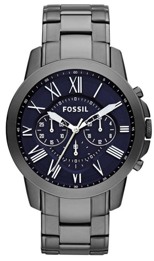  Shop Authentic Fossil Grant Chronograph Blue Dial Grey Steel Strap Watch for Men - FS4831 - Luxxuri