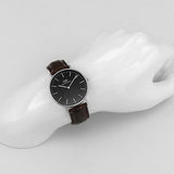  Shop Authentic Daniel Wellington Classic York Black Dial Brown Leather Strap Watch For Men - DW00100134 - Luxxuri