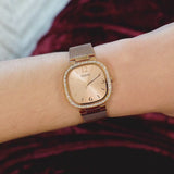  Shop Authentic Guess Tapestry Diamonds Rose Gold Dial Rose Gold Mesh Bracelet Watch for Women - GW0354L3 - Luxxuri