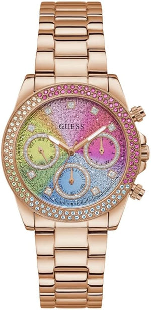  Shop Authentic Guess Confetti Multifunction Multicolor Dial Rose Gold Steel Strap Watch For Women - GW0483L3 - Luxxuri