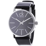  Shop Authentic Calvin Klein Minimal Black Dial Black Leather Strap Watch for Men - K7621107 - Luxxuri