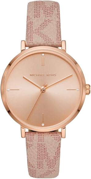  Shop Authentic Michael Kors Jayne Three Hand Rose Gold Dial Pink Leather Strap Watch For Women - MK7130 - Luxxuri