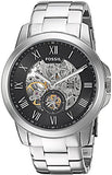  Shop Authentic Fossil Grant Skeleton Black Dial Silver Steel Strap Watch for Men - ME3055 - Luxxuri